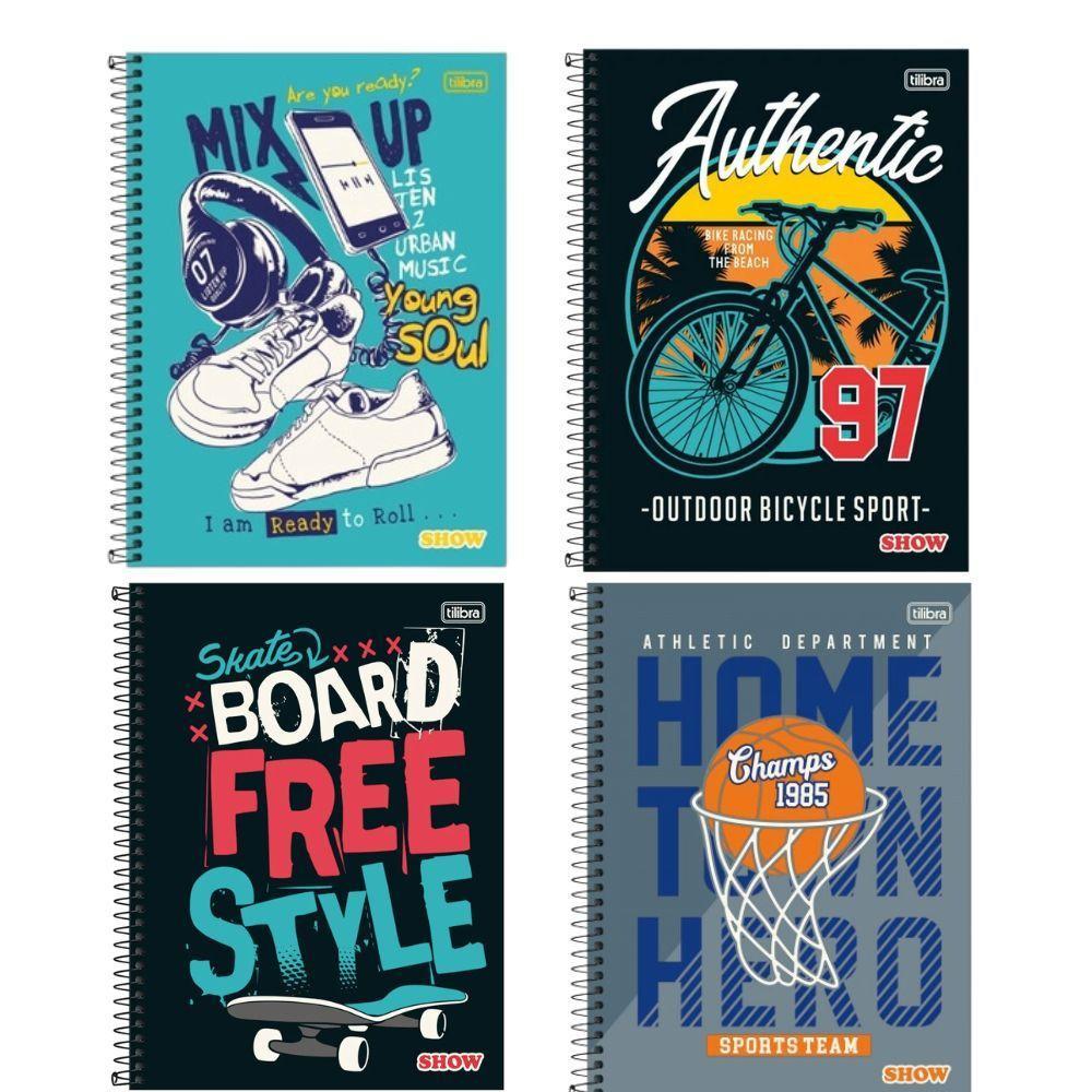 Caderno Espiral Capa Dura Universitário Show Masculino 160f 10 Matérias Tilibra Estampa 4 - 3