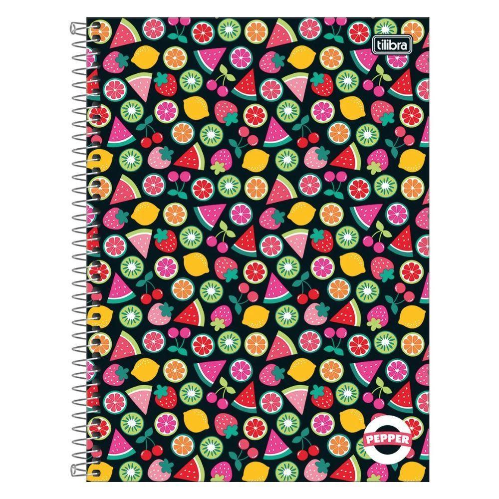 Caderno Espiral Capa Dura Universitário Pepper Feminino 160 Folhas 10 Matérias Tilibra Estampa 12 - 1