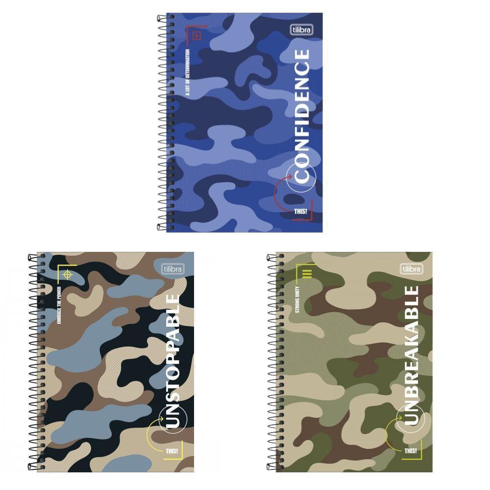 Caderno Espiral Capa Dura Universitário Hide 1 Matéria 80 Folhas Tilibra Estampa 1 - 4