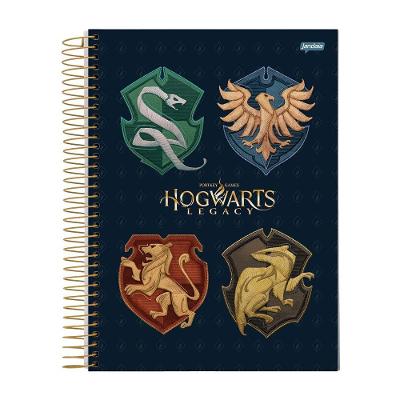 Caderno Espiral Capa Dura Universitário Hogwarts Legacy 1 Matéria 80 Folhas Jandaia Estampa 1