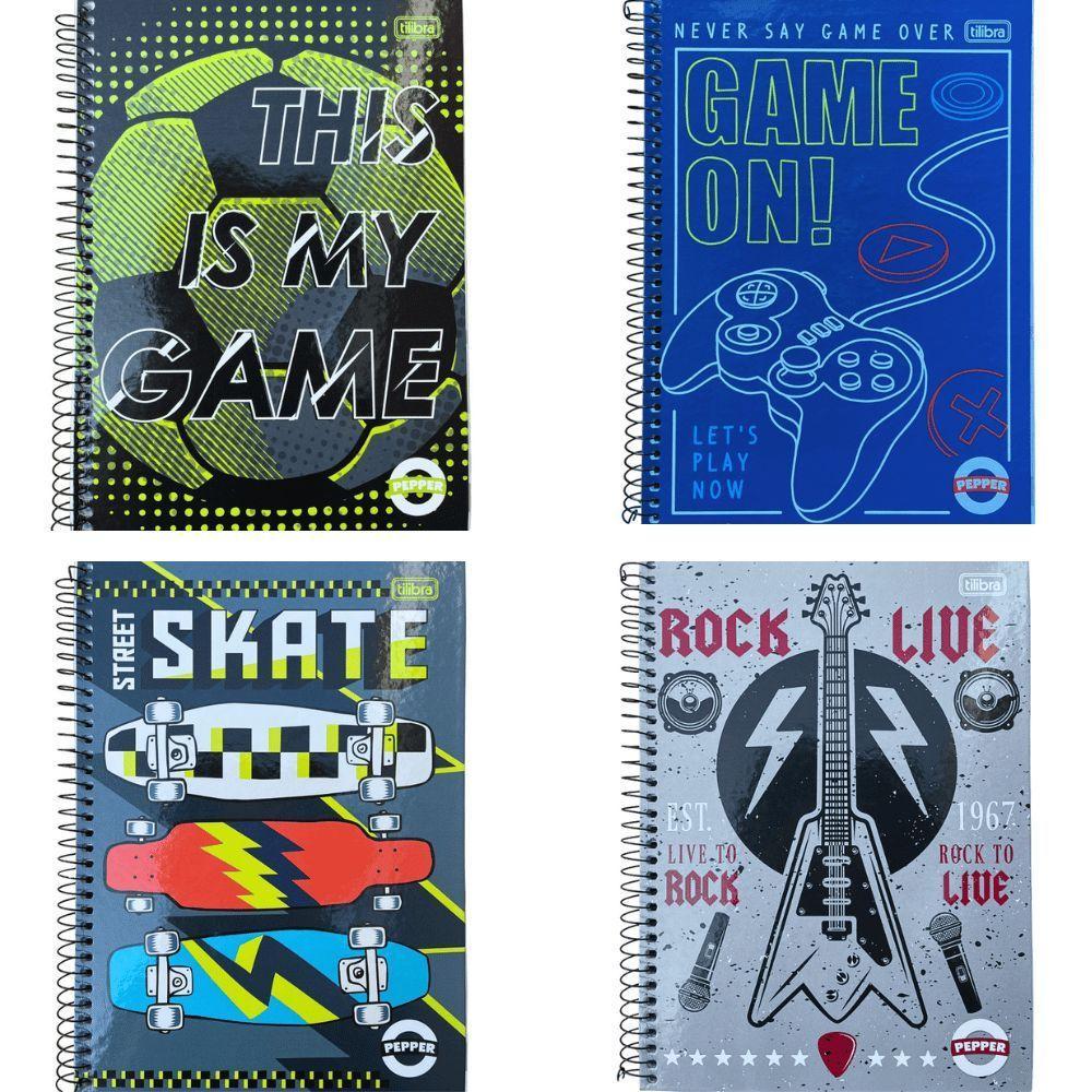 Caderno Espiral Capa Dura Universitário Pepper Masculino 80 Folhas Tilibra Estampa 2 - 2