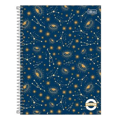 Caderno Espiral Capa Dura Universitário Pepper Feminino 160 Folhas 10 Matérias Tilibra Estampa 5