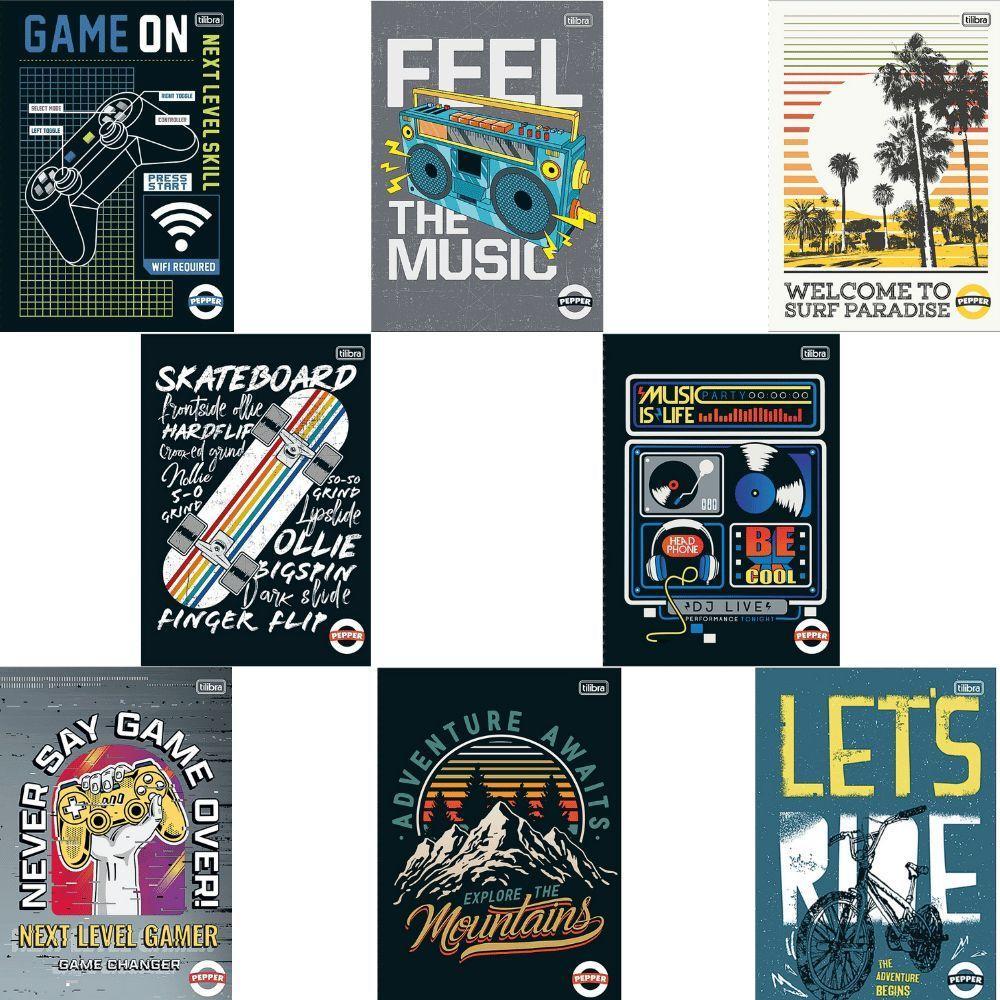 Caderno Espiral Capa Dura Universitário Pepper Masculino 80 Folhas 1 Matéria Tilibra Estampa 11 - 2