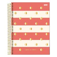 Caderno Espiral Capa Dura Universitário Dots E Spots 10 Matérias 160 Folhas Jandaia Estampa 1 - 1