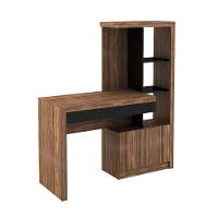 Estante Escrivaninha 1 Porta 2 Gavetas Me4143 Nogal/preto - 1