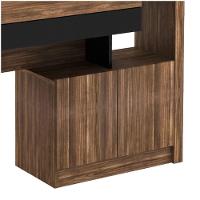 Estante Escrivaninha 1 Porta 2 Gavetas Me4143 Nogal/preto