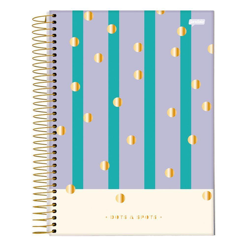Caderno Espiral Capa Dura Universitário Dots E Spots 10 Matérias 160 Folhas Jandaia Estampa 2 - 1