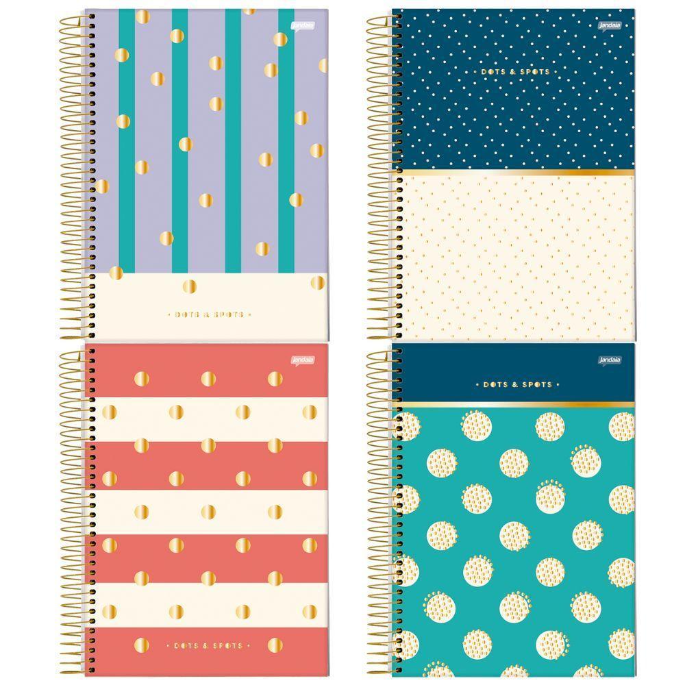 Caderno Espiral Capa Dura Universitário Dots E Spots 10 Matérias 160 Folhas Jandaia Estampa 2 - 2