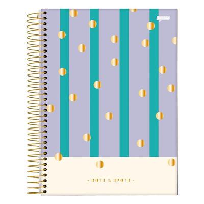 Caderno Espiral Capa Dura Universitário Dots E Spots 10 Matérias 160 Folhas Jandaia Estampa 2