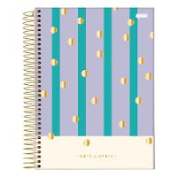 Caderno Espiral Capa Dura Universitário Dots E Spots 10 Matérias 160 Folhas Jandaia Estampa 2 - 1