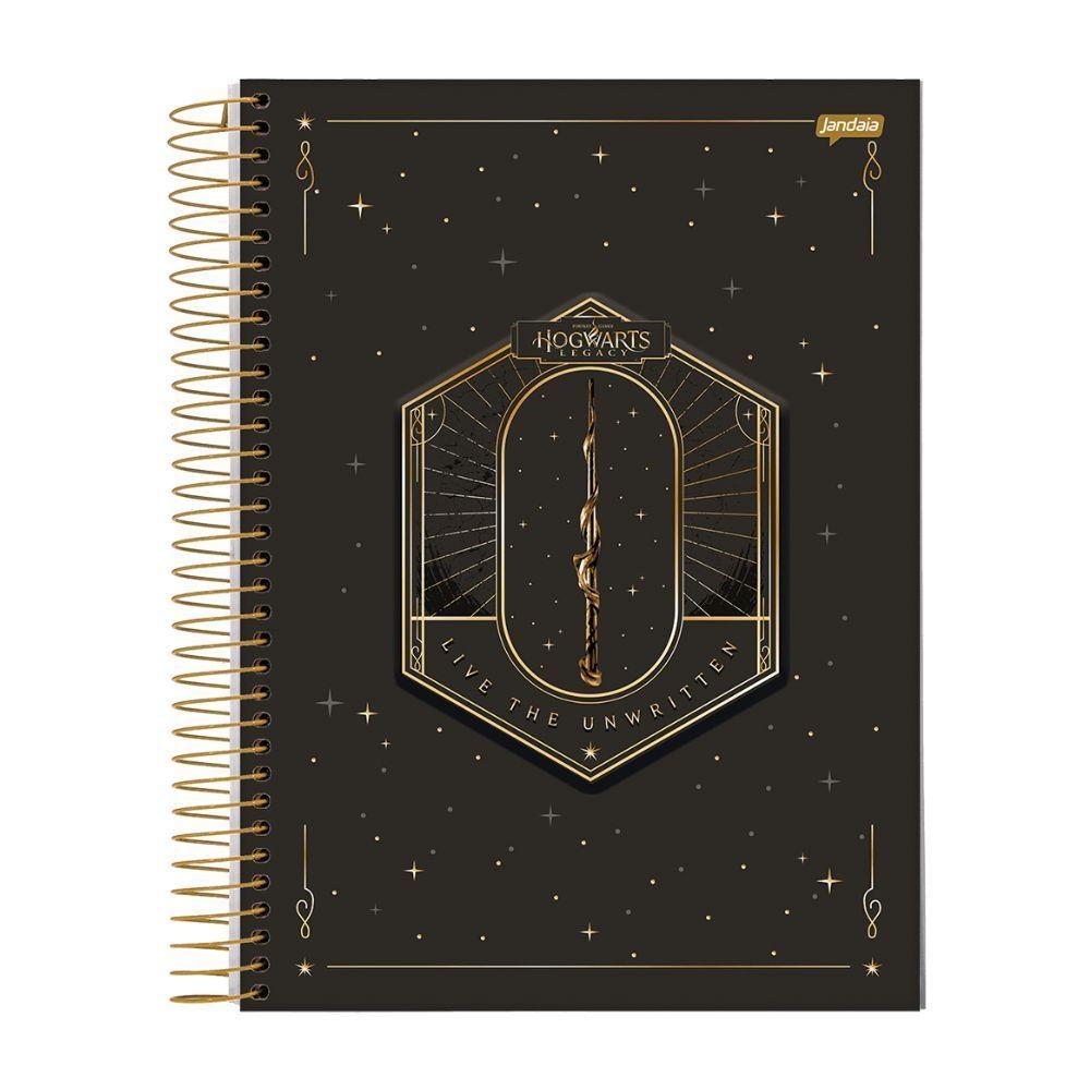 Caderno Espiral Capa Dura Universitário Hogwarts Legacy 10 Matérias 160 Folhas Jandaia Estampa 3 - 1