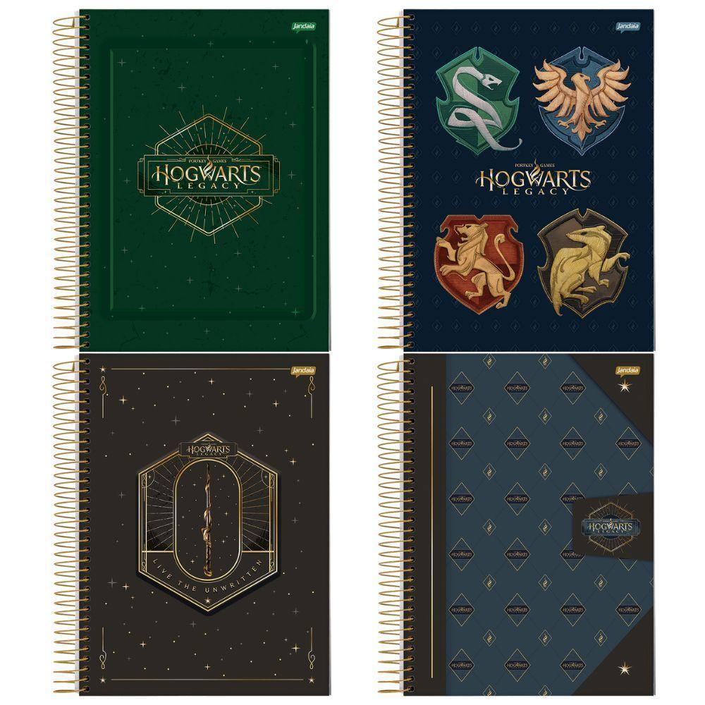Caderno Espiral Capa Dura Universitário Hogwarts Legacy 1 Matéria 80 Folhas Jandaia Estampa 4 - 2