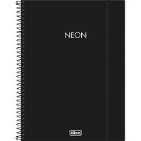 Caderno Espiral Capa Plástica Universitário 10 Matérias Neon 160 Folhas Tilibra Preto - 1