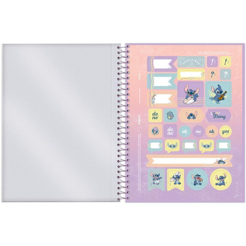 Caderno Espiral Colegial Stitch Capa Dura 10 Matérias 160 Folhas Foroni Estampa 3 - 3