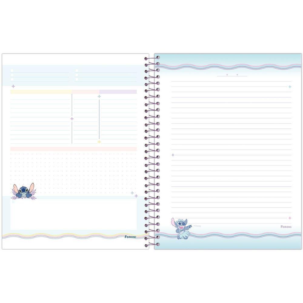 Caderno Espiral Colegial Stitch Capa Dura 10 Matérias 160 Folhas Foroni Estampa 3 - 5