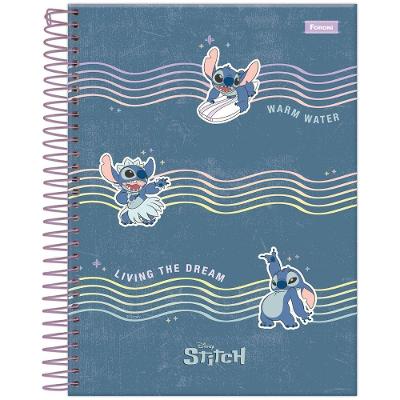 Caderno Espiral Colegial Stitch Capa Dura 10 Matérias 160 Folhas Foroni Estampa 3