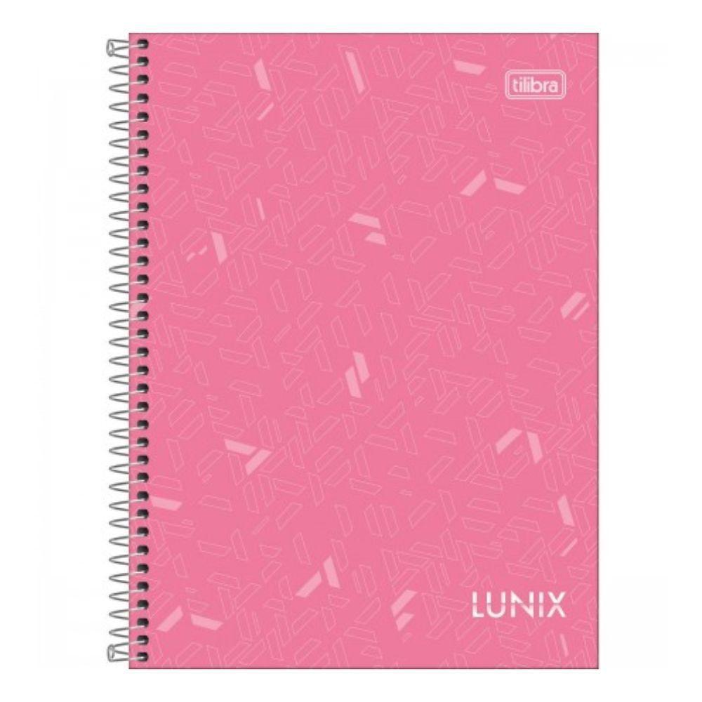 Caderno Espiral Universitário Capa Dura A4 10 Matérias 160 Folhas Lunix Tilibra Rosa Claro - 1