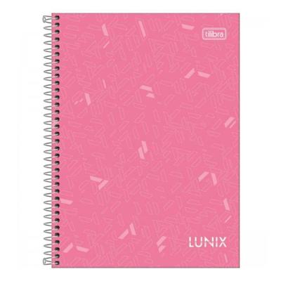 Caderno Espiral Universitário Capa Dura A4 10 Matérias 160 Folhas Lunix Tilibra Rosa Claro