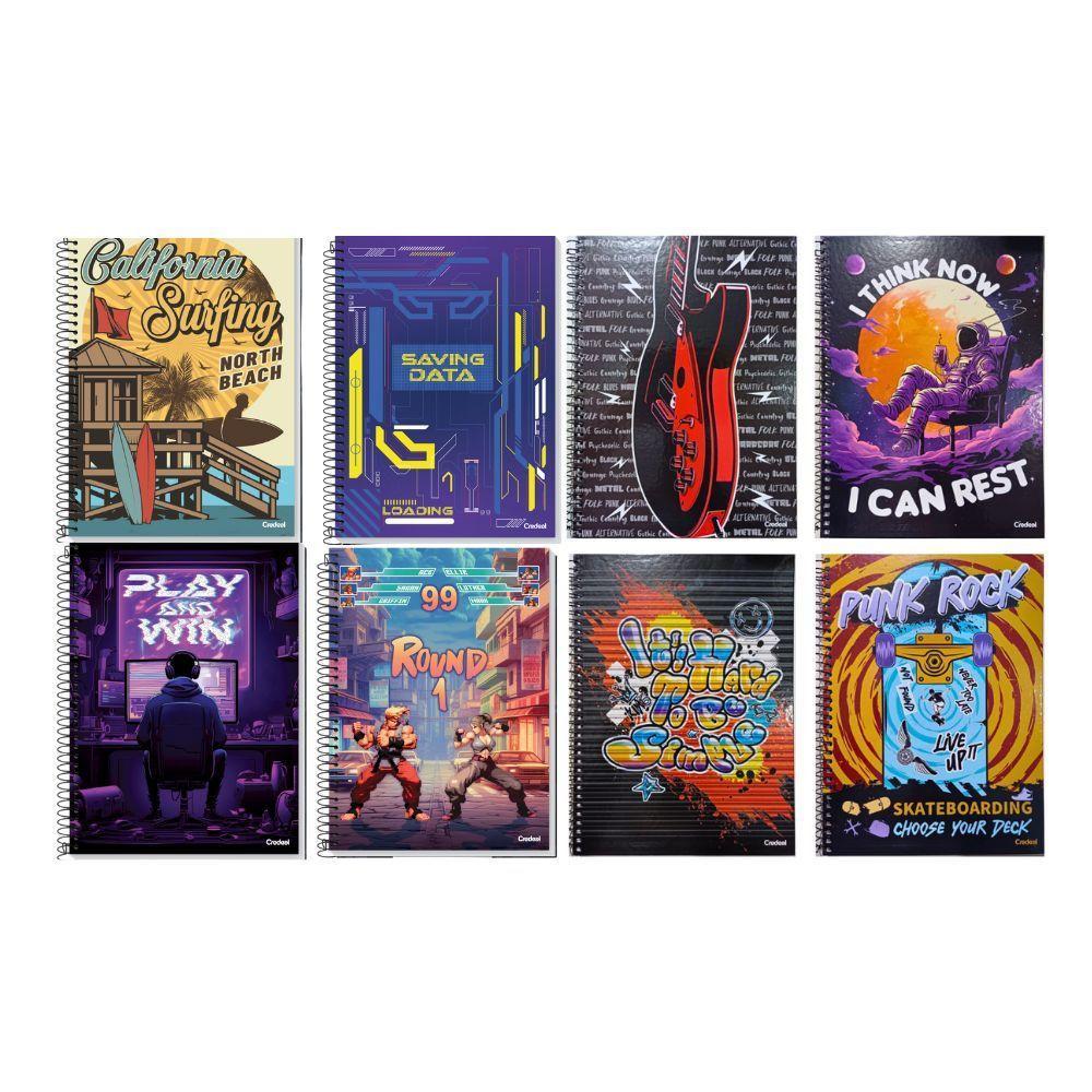 Caderno Espiral Universitário Capa Dura 1 Matéria 96f My Collection Credeal Estampa 3 - 2