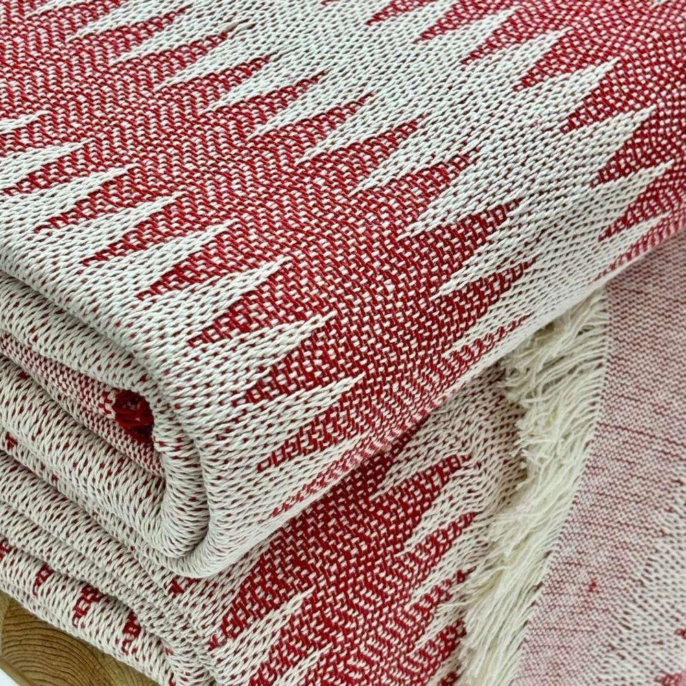 Manta Para Sofá Chevron 140cm X 170cm Vermelho - 3