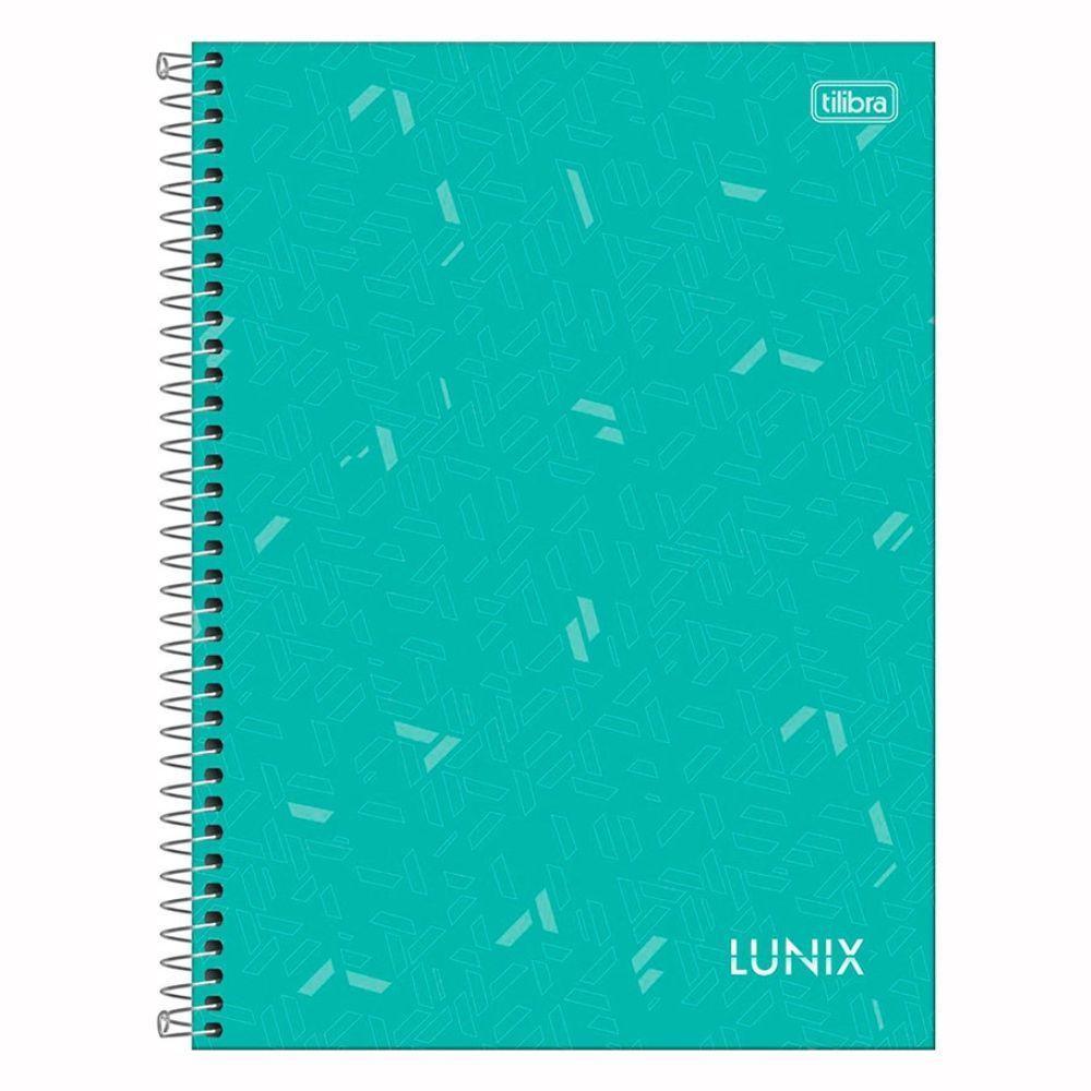 Caderno Espiral Universitário Capa Dura A4 10 Matérias 160 Folhas Lunix Tilibra Verde Agua - 1