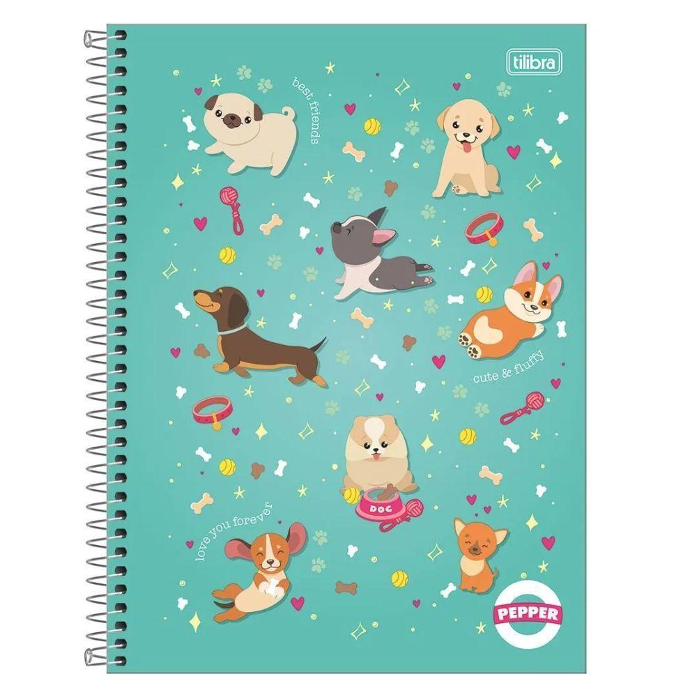 Caderno Espiral Capa Dura Universitário Pepper Feminino 160 Folhas 10 Matérias Tilibra Estampa 11 - 1