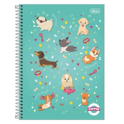 Caderno Espiral Capa Dura Universitário Pepper Feminino 160 Folhas 10 Matérias Tilibra Estampa 11