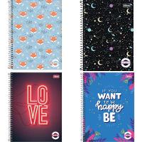 Caderno Espiral Capa Dura Universitário Pepper Feminino 160 Folhas 10 Matérias Tilibra Estampa 9 - 2