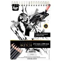 Caderno Sketch Espiral Universitário Capa Dura 50 Folhas 212x294mm Dac - 1