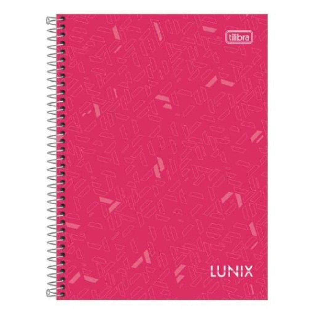 Caderno Espiral Universitário Capa Dura A4 10 Matérias 160 Folhas Lunix Tilibra Rosa - 1