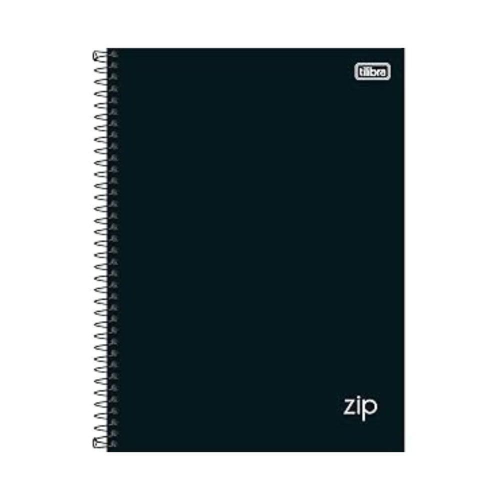 Caderno Espiral Pequeno 1/4 Capa Dura 160 Folhas Zip Tilibra Preto - 1