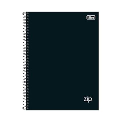 Caderno Espiral Pequeno 1/4 Capa Dura 160 Folhas Zip Tilibra Preto