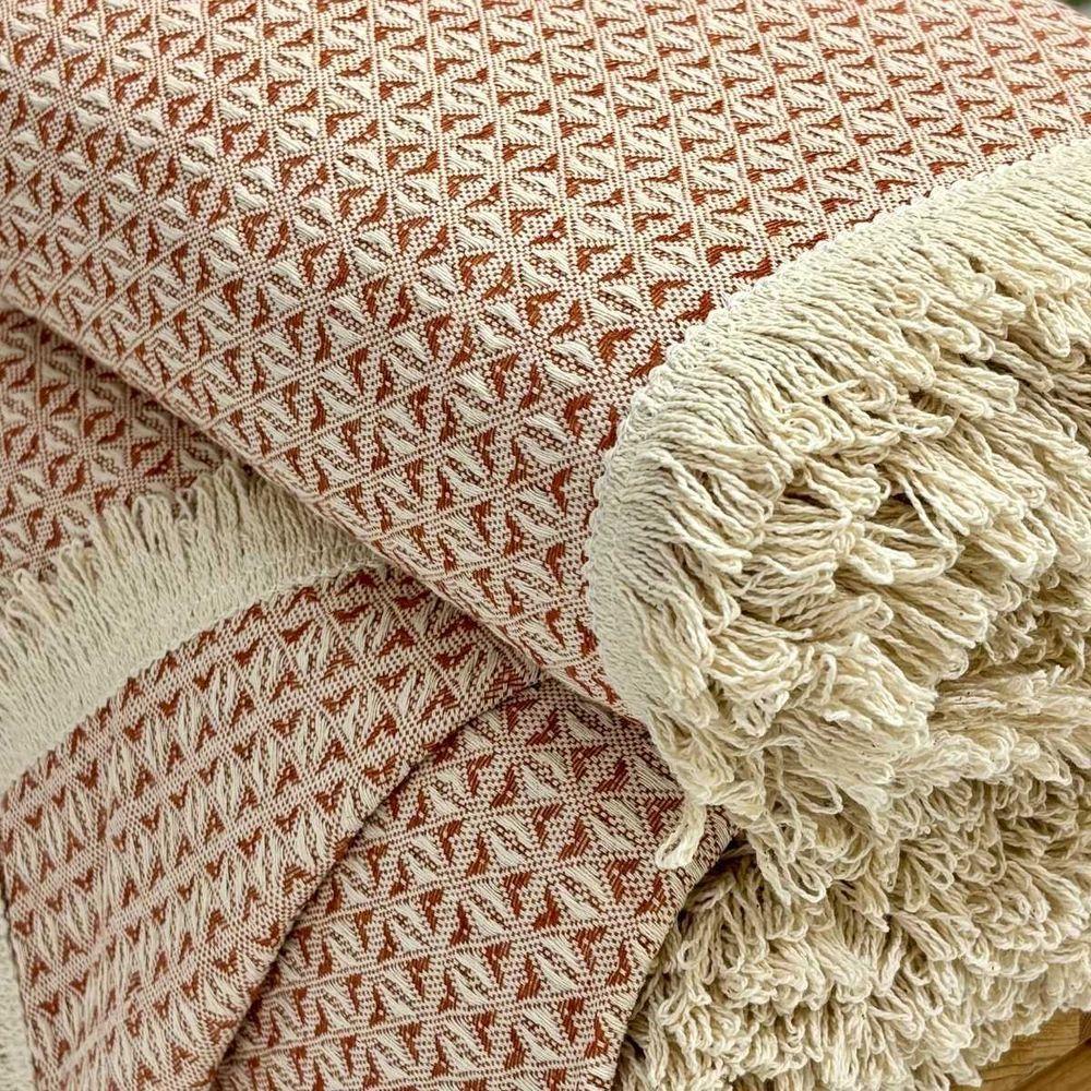 Manta Para Sofá Rubi King 260cm X 250cm Cru / Terracota - 4