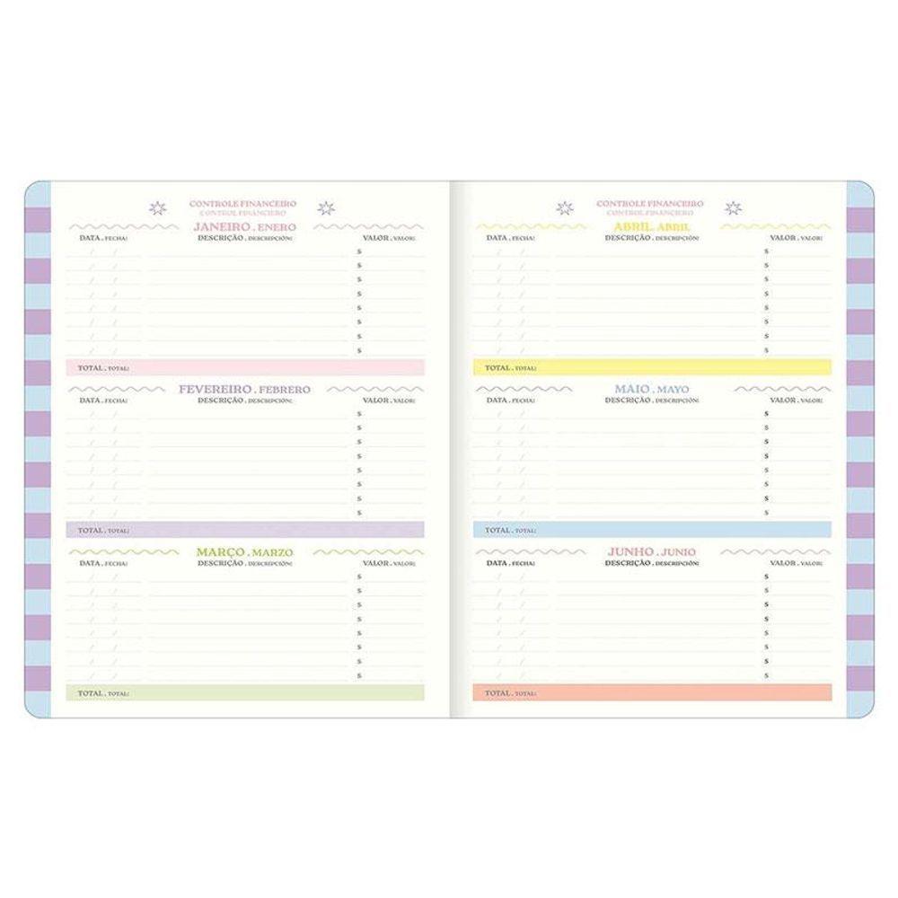 Agenda Planner Happy 2026 Grampeado 20 Folhas Azul - Tilibra - 2