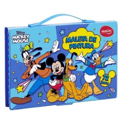 Estojo Maleta De Pintura Infantil Mickey 72 Peças Azul Molin