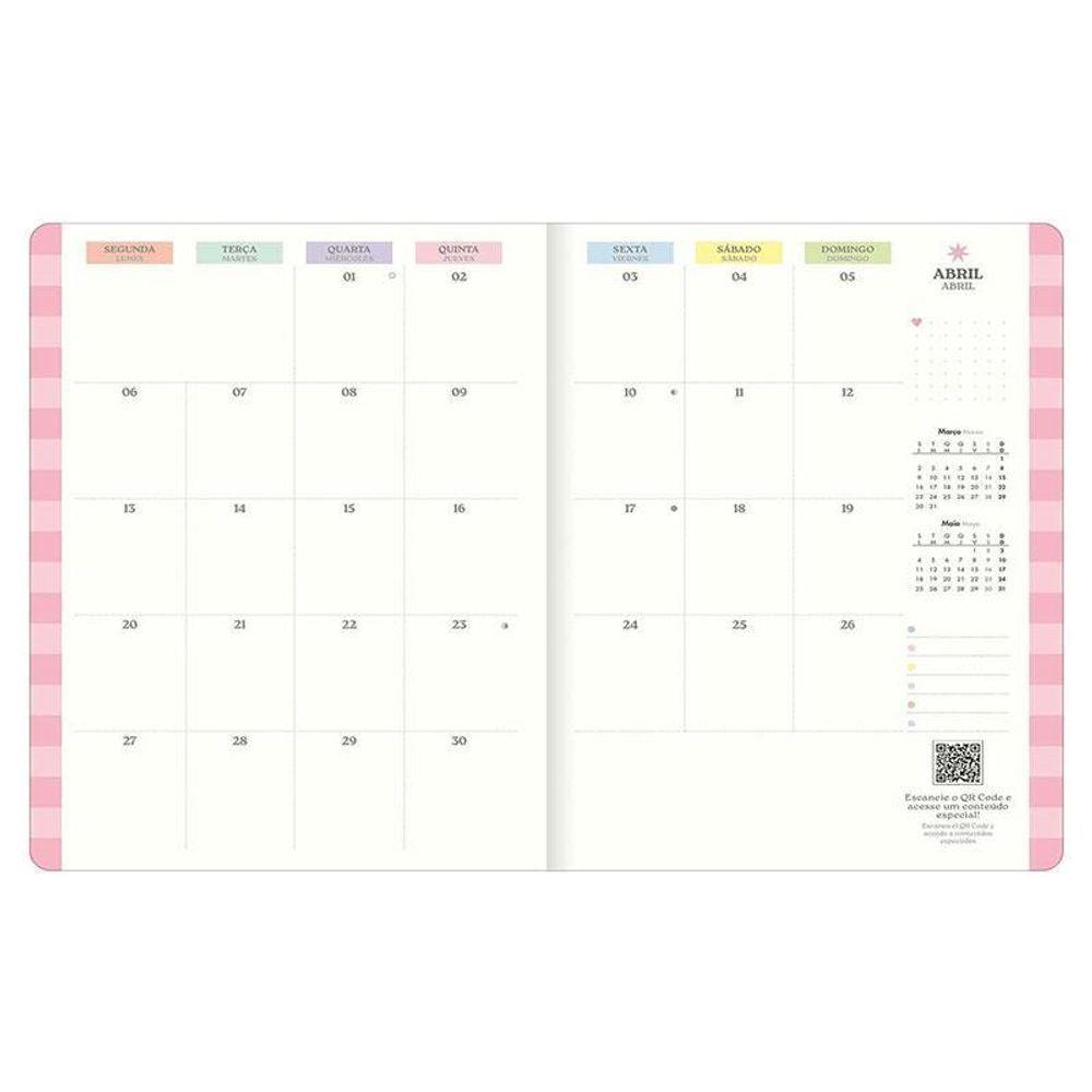 Agenda Planner Happy 2026 Grampeado 20 Folhas Azul - Tilibra - 3
