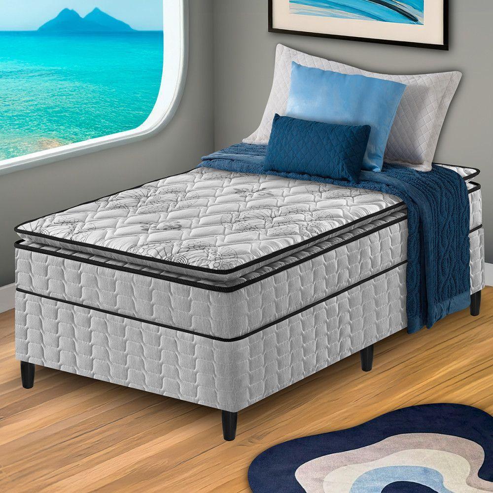 Conjunto Box Solteiro Cinza Zidi Hanover One Ortopédico D33 - 2