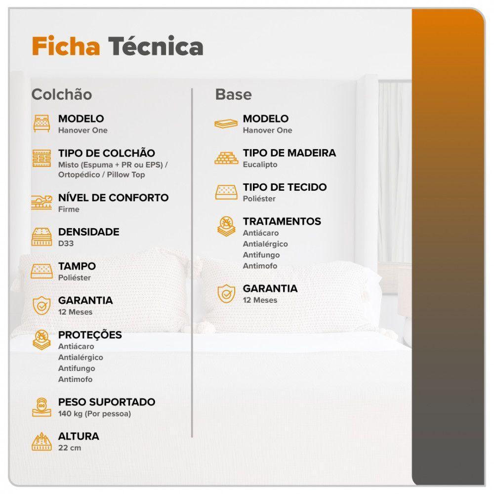 Conjunto Box Solteiro Cinza Zidi Hanover One Ortopédico D33 - 4