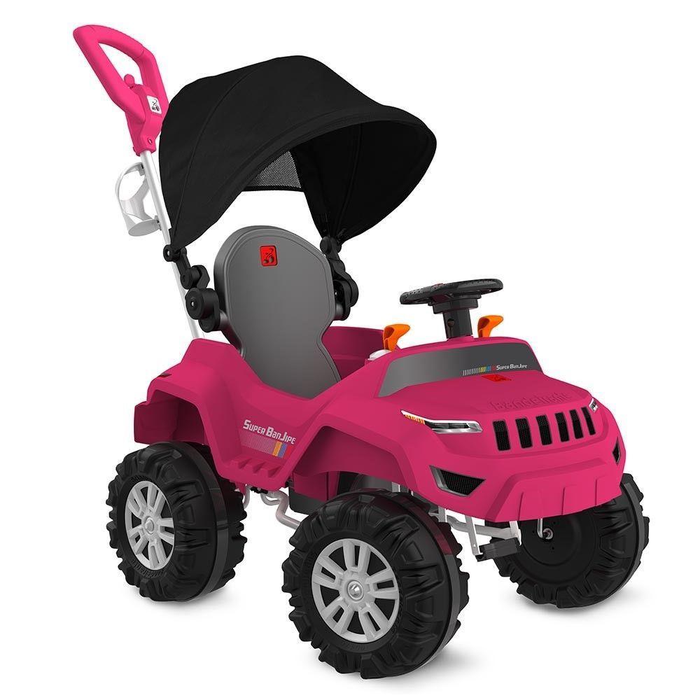 Carrinho De Passeio Super Banjipe Reclinável Com Capota Passeio E Pedal Pink Bandeirante - 1