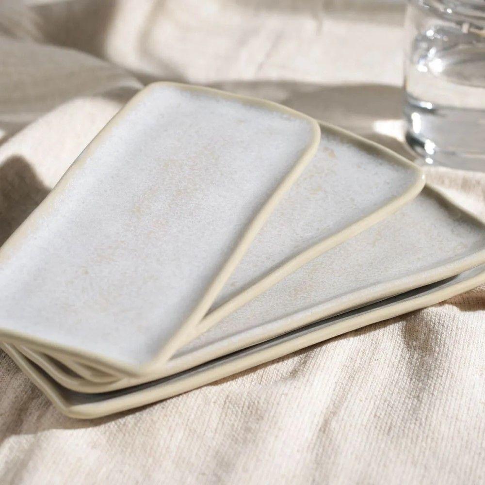 Conjunto Com 04 Travessas Retangular Orgânico Latte Porto Brasil - 6