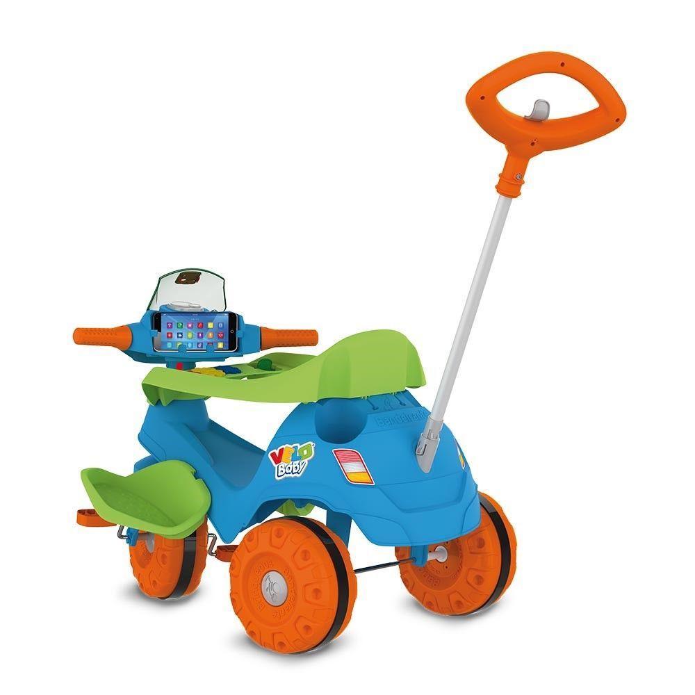 Triciclo Velobaby Passeio E Pedal Azul Bandeirante - 2