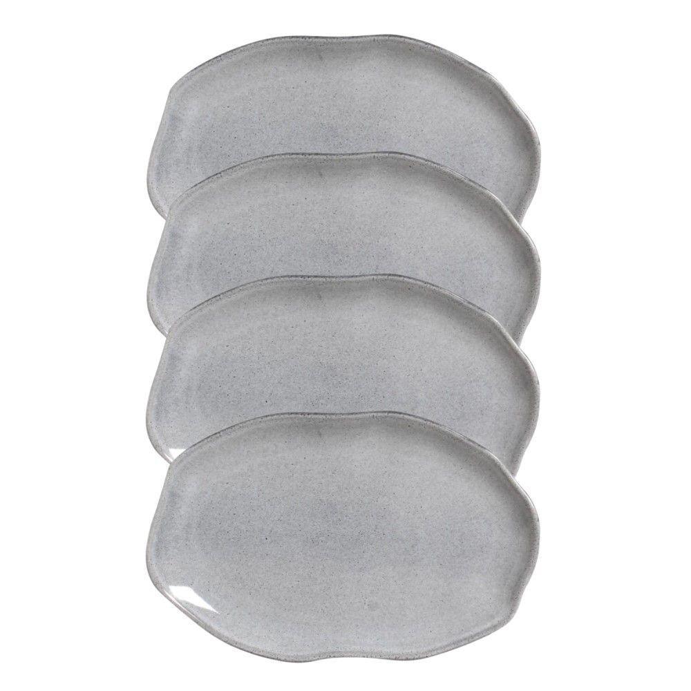 Conjunto Com 04 Travessas Oval Rasa Média 30x20 Cm Orgânico Dust Porto Brasil - 1