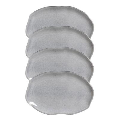 Conjunto Com 04 Travessas Oval Rasa Média 30x20 Cm Orgânico Dust Porto Brasil