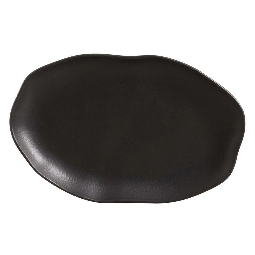 Conjunto Com 04 Travessas Oval Rasa Média 30x20 Cm Orgânico Preto Matte Porto Brasil - 2