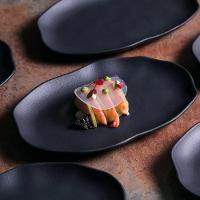 Conjunto Com 04 Travessas Oval Rasa Média 30x20 Cm Orgânico Preto Matte Porto Brasil - 3