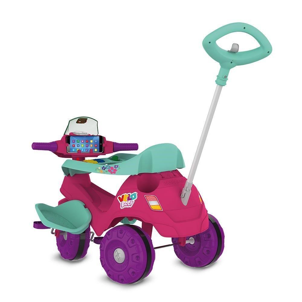 Triciclo Velobaby Passeio E Pedal Rosa Bandeirante - 2