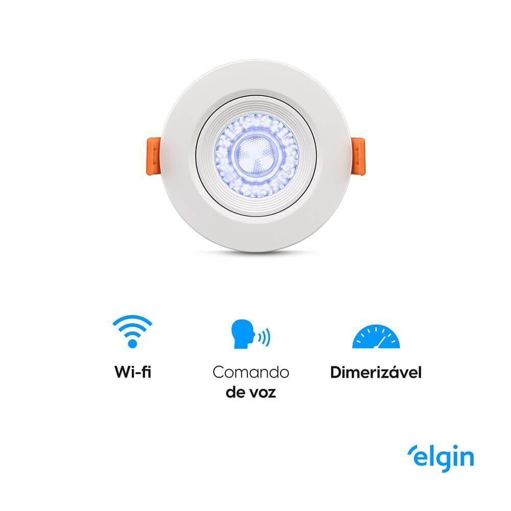 Luminária Smart Redonda Ecospot - 5w Rgb Compatível Com Alexa E Google Home Bivolt - 6