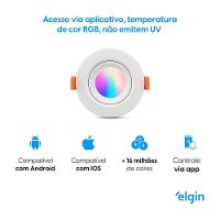 Luminária Smart Redonda Ecospot - 5w Rgb Compatível Com Alexa E Google Home Bivolt - 5