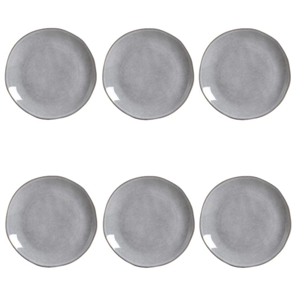 Conjunto De Pratos Rasos 06 Peças Orgânico Concreto Porto Brasil - 1