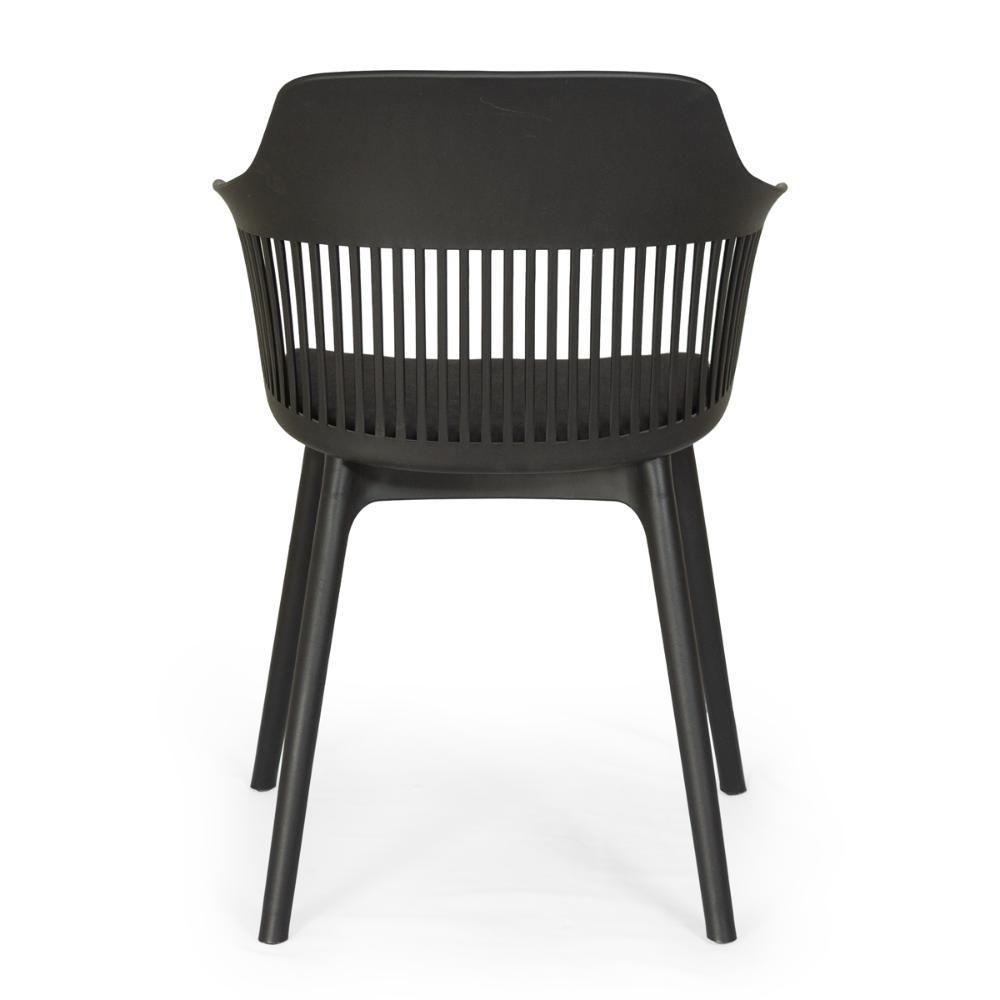 Conjunto Mesa De Jantar Redonda Imperial 70cm Preta Com 2 Cadeiras Estofadas Marcela - Preto - 6